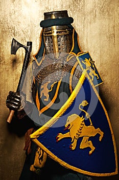 Medieval knight with an axe