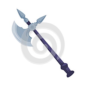 Medieval knight battle axe vector illustration on white background