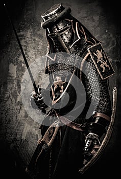 Medieval knight in full armour