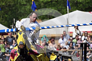 Medieval knight on horseback