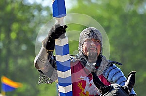 Medieval knight on horseback