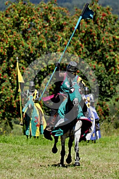 Medieval knight on horseback