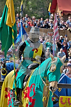 Medieval knight on horseback