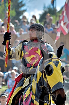 Medieval knight on horseback