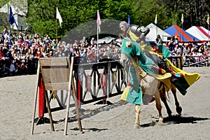 Medieval knight on horseback