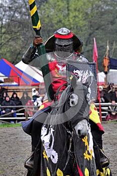 Medieval knight on horseback