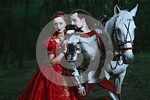 Medieval knight with lady