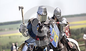 Medieval knights in battle