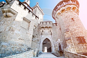 The medieval Kreuzenstein castle in Leobendorf village photo