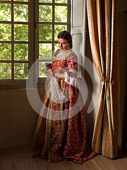 Medieval lady in renaissance costume