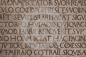 Medieval latin catholic inscription