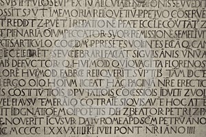 Medieval latin catholic inscription