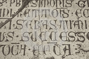 Medieval latin catholic inscription