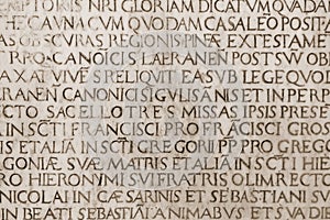Medieval latin catholic inscription photo