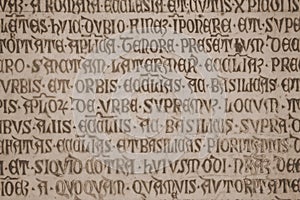 Medieval latin catholic inscription