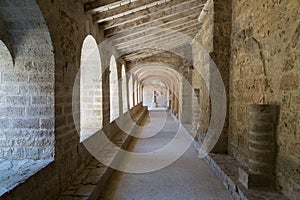 Medieval Limestone Arches at Gellone Monastery, France, UNSECO
