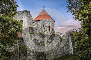 Medieval livonian castle ruins in Cesis