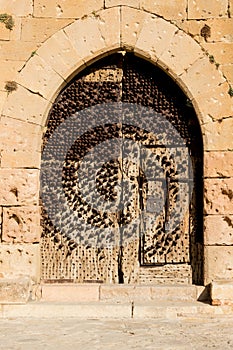 Medieval lock on the Main Entrance Door of Ignacio de Zuluaga Castle, Pedraza photo