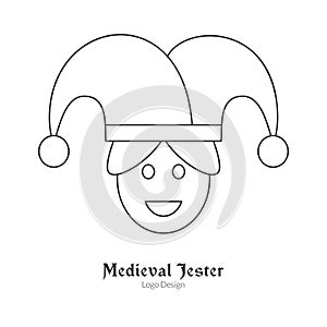 Medieval logo emblem template with outline icon