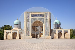 Medieval madrasah of Barak Khan close-up. Tashkent