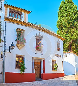 The medieval mansion in Julio Romero de Torres street, Cordoba, Spain photo
