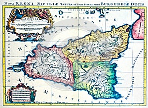 Medieval map of Sicily