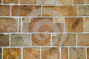 Medieval masonry, detail of solid wall