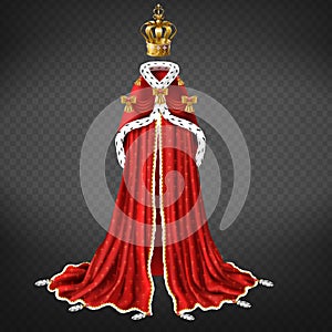 Medieval monarch ceremonial cloth realistic vector