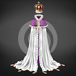 Medieval monarch ceremonial cloth realistic vector