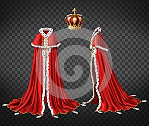 Medieval monarch royal garment realistic vector