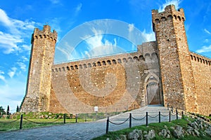 Medieval Montalcino Fortress in Val d `Orcia, Tuscany, Italy