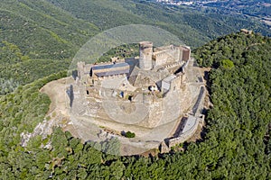 Medieval Montsoriu Castle. in the Montseny Natural Park Spain