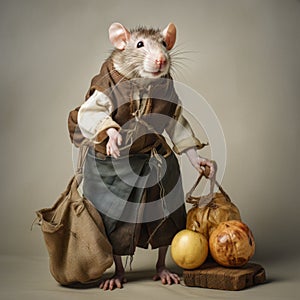 Medieval Mouse In Baroque Style: A Fine Art Photography Of A Dungeon Dweller photo