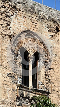 Medieval mullioned window, palermo photo