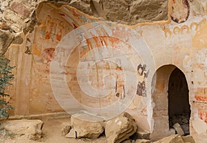 Medieval mural in the David Gareja monastery complex