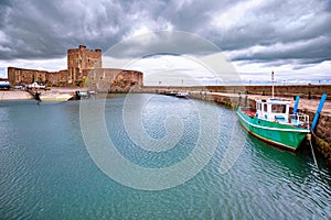 Medieval norman Carrickfergus Castle close to Belfast, Northern Ireland, UK