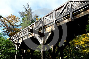 Medieval oak wood, bolted. Bridge over the moat. the railing is