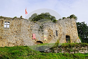 Medieval old tourist castle in village of Talmont-Saint-Hilaire in Vendee France