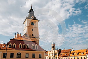 Medieval old town Council Square in Brasov, Romania