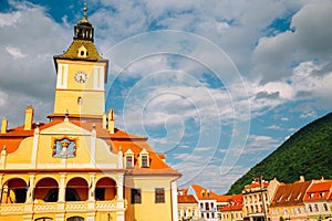 Medieval old town Council Square in Brasov, Romania