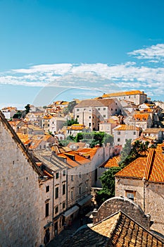 Medieval old town panorama view in Dubrovnik, Croatia