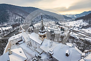 Středověký Oravský hrad v zimní sezóně, Slovensko