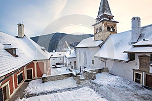 Stredoveký Oravský hrad v zimnej sezóne, Slovensko