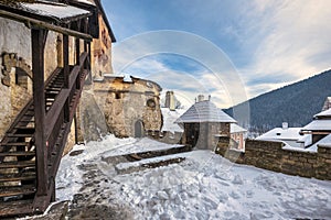 The medieval Orava Castle in winter season, Slovakia