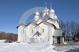 Medieval Orthodox Church of Boris and Gleb 1536. Veliky Novgorod