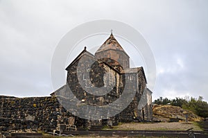 Medieval orthodox Sevanavank monastery on the shore of lake Sevan, Armenia