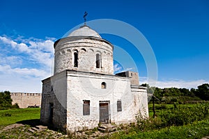 Medieval orthodoxy church in Ivangorod fortress