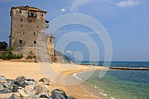 Medieval Ouranoupoli Tower, Chalkidiki, Greece