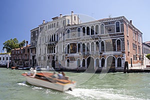 Medieval palazzos palaces on Grand Canal in Venice photo