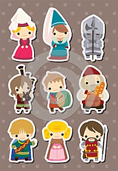 Medieval people stickers